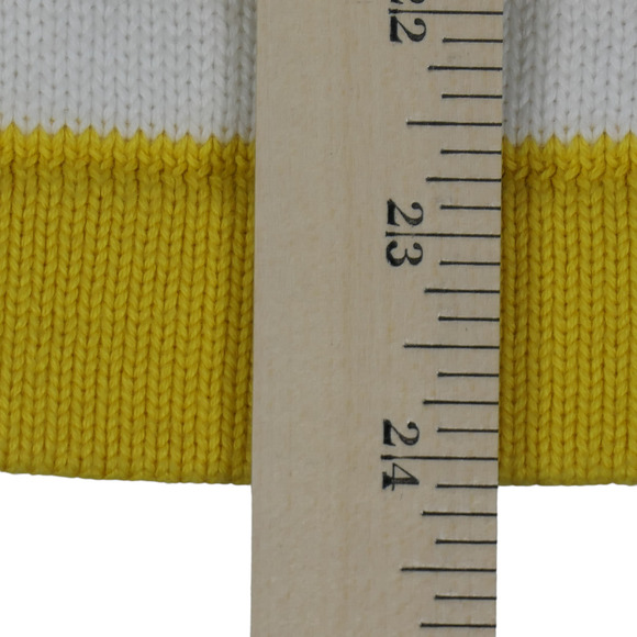 LRL Lauren Ralph Yellow White Quarter Zip Sweater Womens Petite Large Striped - Picture 10 of 10